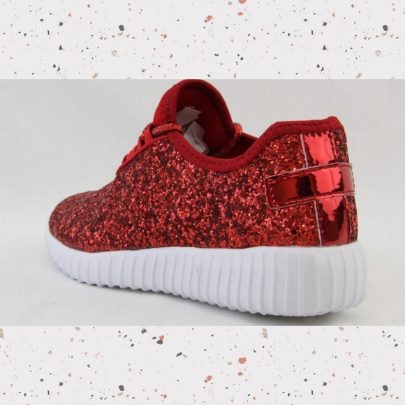 🎉❤Cherry Red Glitter Sneakers❤🎉 - Picture 5 of 12
